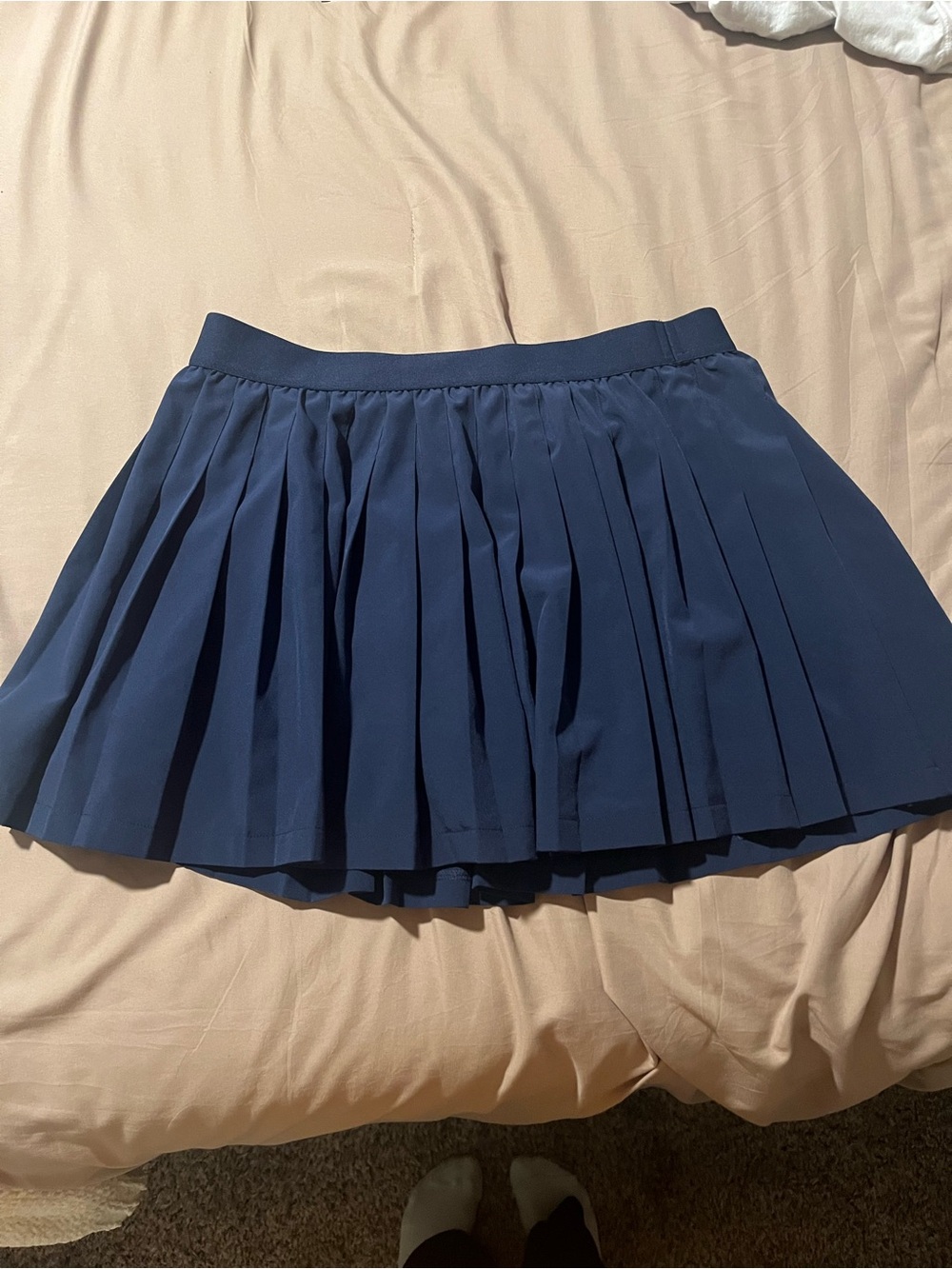 Ideology Navy Pleated Mini Skirt